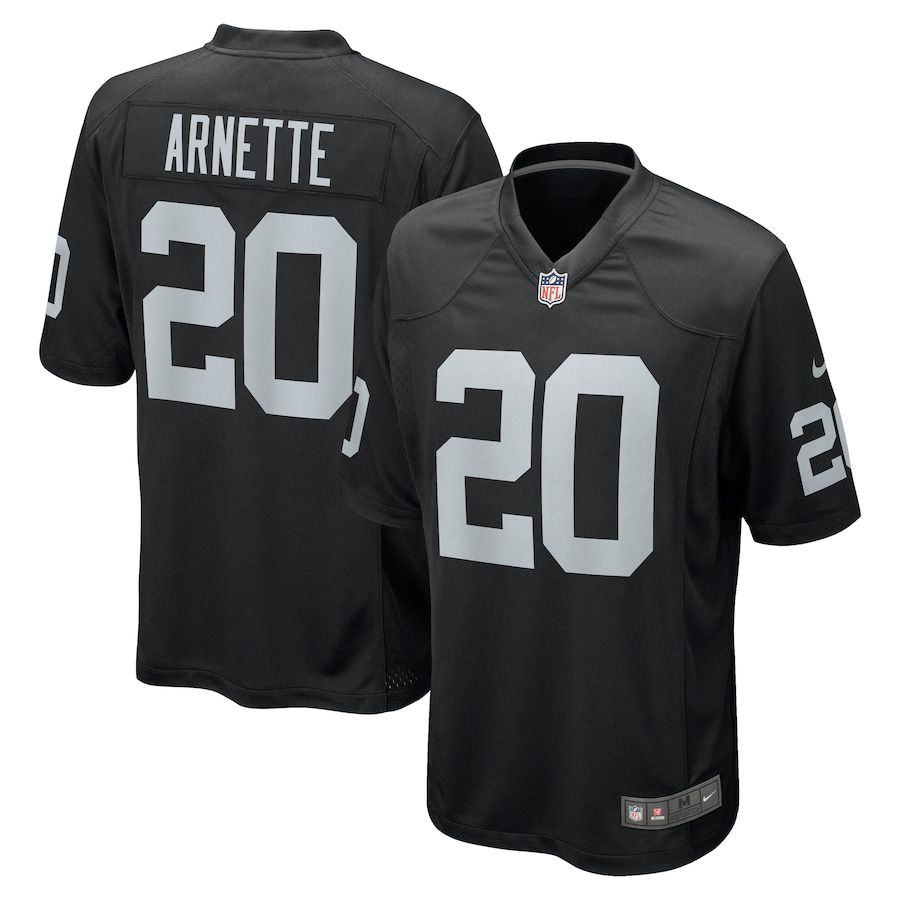 Men Oakland Raiders #20 Damon Arnette Nike Black Player Game NFL Jersey->oakland raiders->NFL Jersey